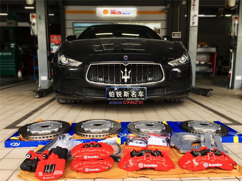 Modification Case: Maserati Ghibli Upgrading Brembo Universal Front 6 Rear 4 Brakes